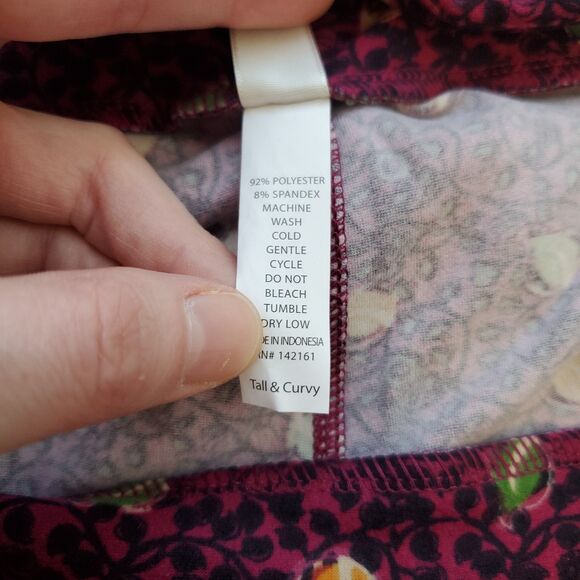 NEW LuLaRoe Purple Floral Leggings - Picture 8 of 8